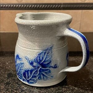 David Eldreth beautiful signed handmade piece of Blue and Gray Pottery Pitcher